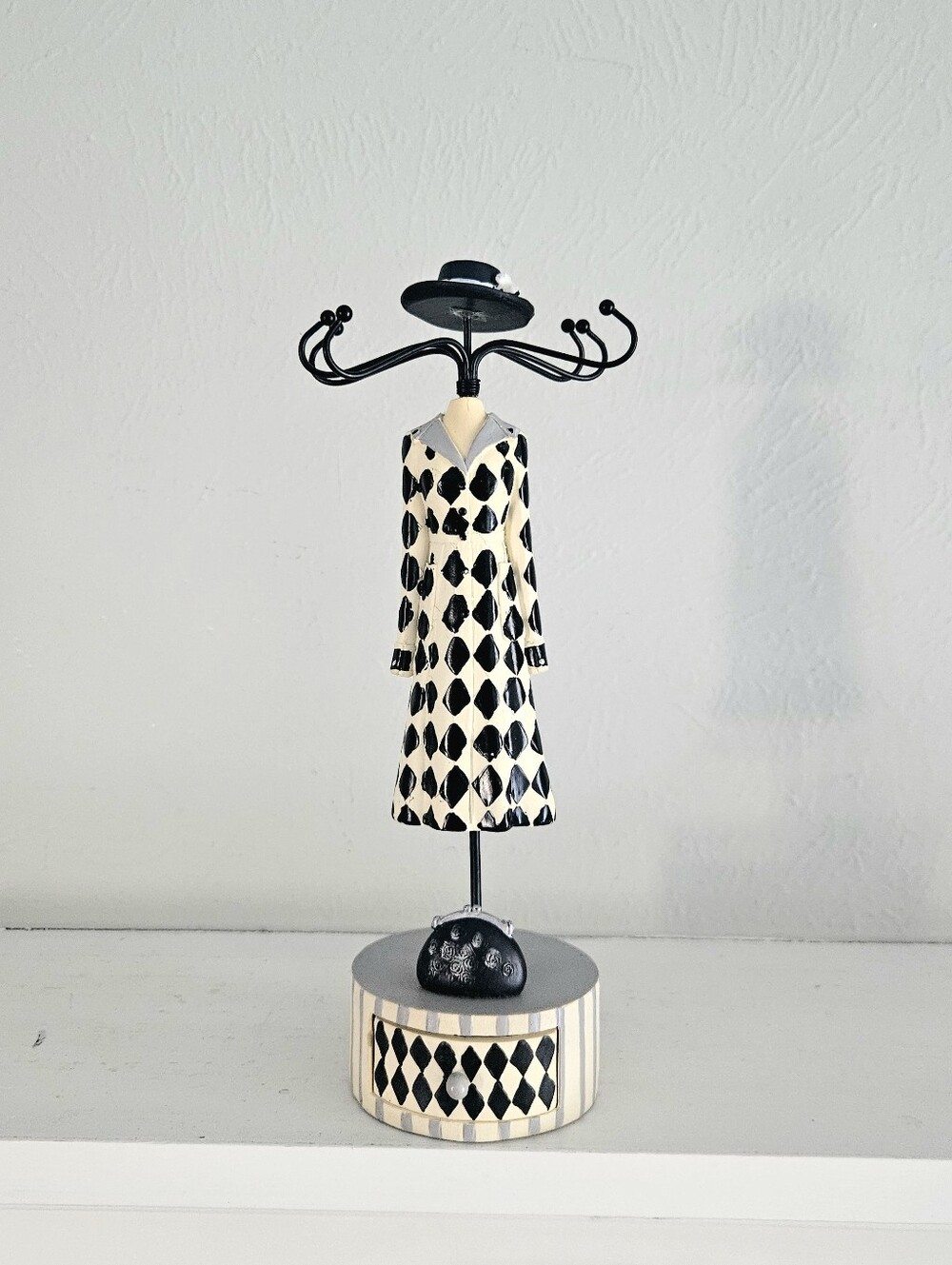 Vintage Lady Mannequin Dress/Coat Form Jewelry Stand With Drawer Base